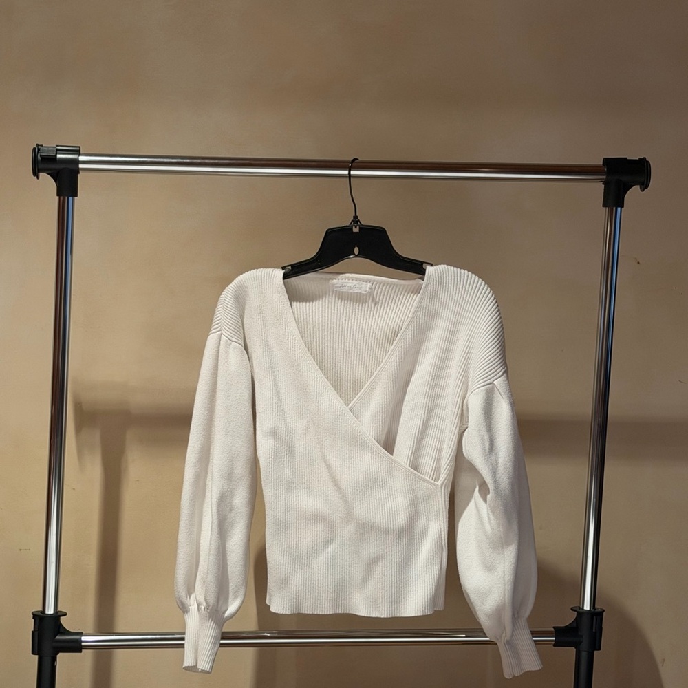 All in Favor Cream V-Neck Sweater